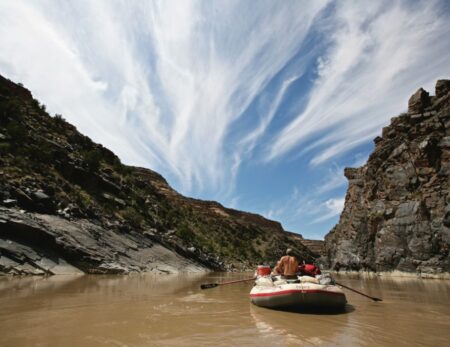 raft on Colorado River in Westwater Canyon