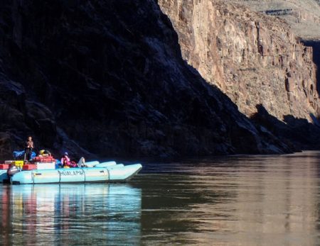 motor raft on a Colorado River tour