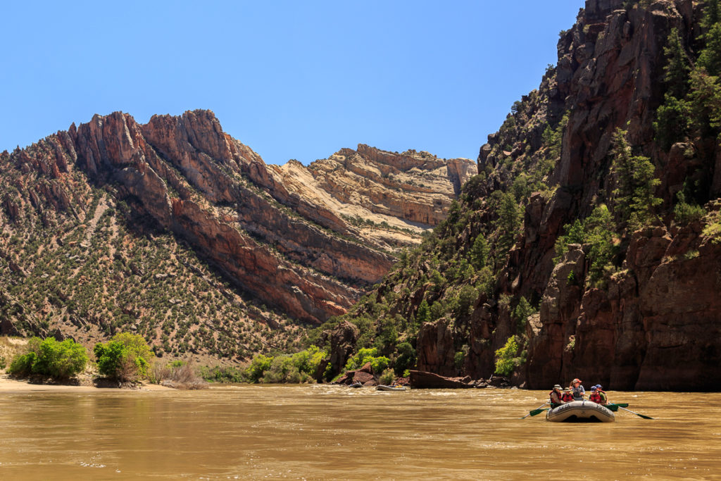 rafts floating on Yampa River