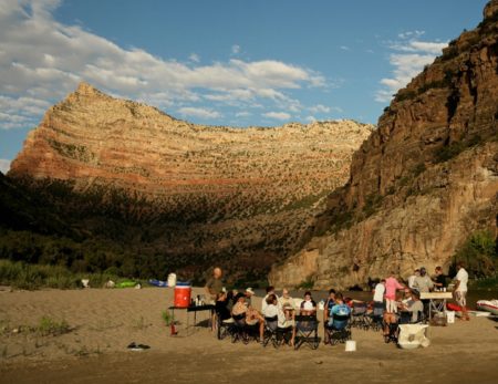 rafters camping along the Green River in Lodore Canyon