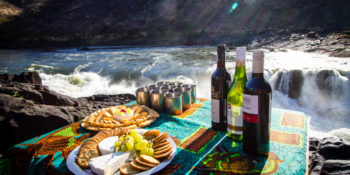 luxury riverside dining during rafting trip