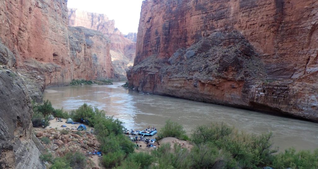 campsite on Grand Canyon rafting trip