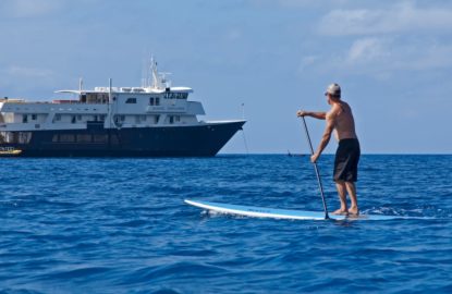 SUP with expedition cruise ship