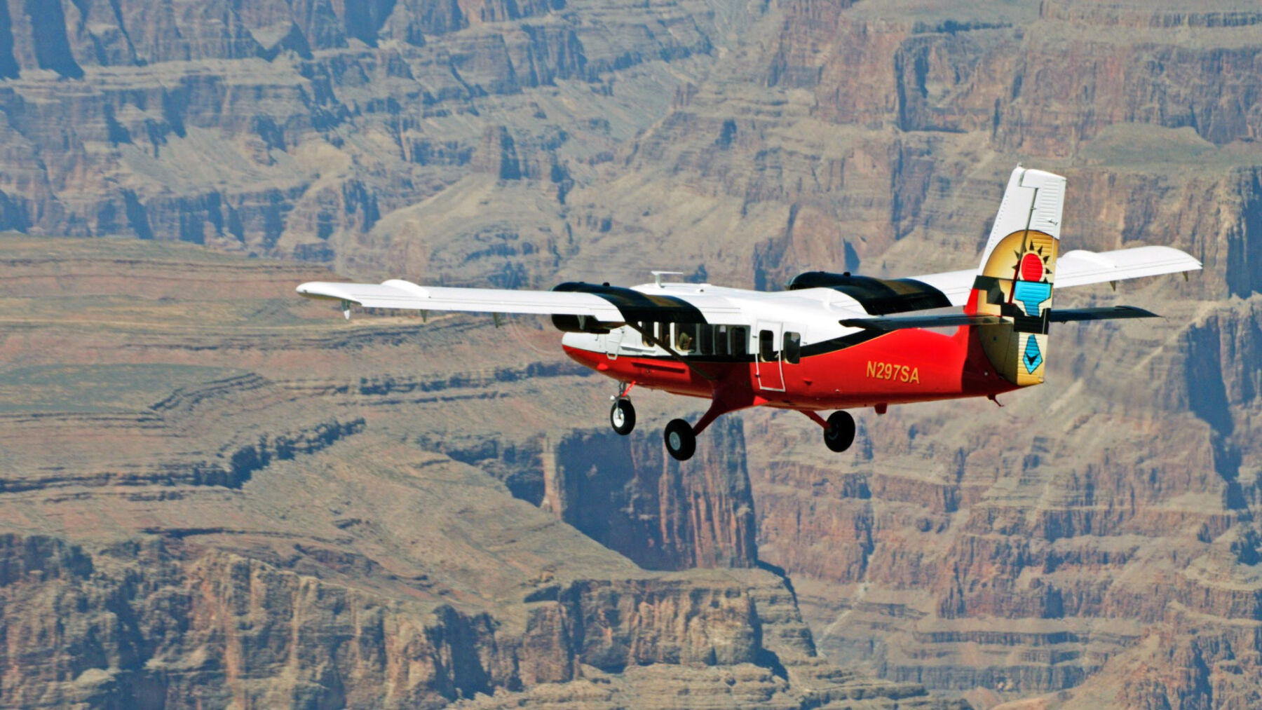 airplane flying over Grand Canyon National Park