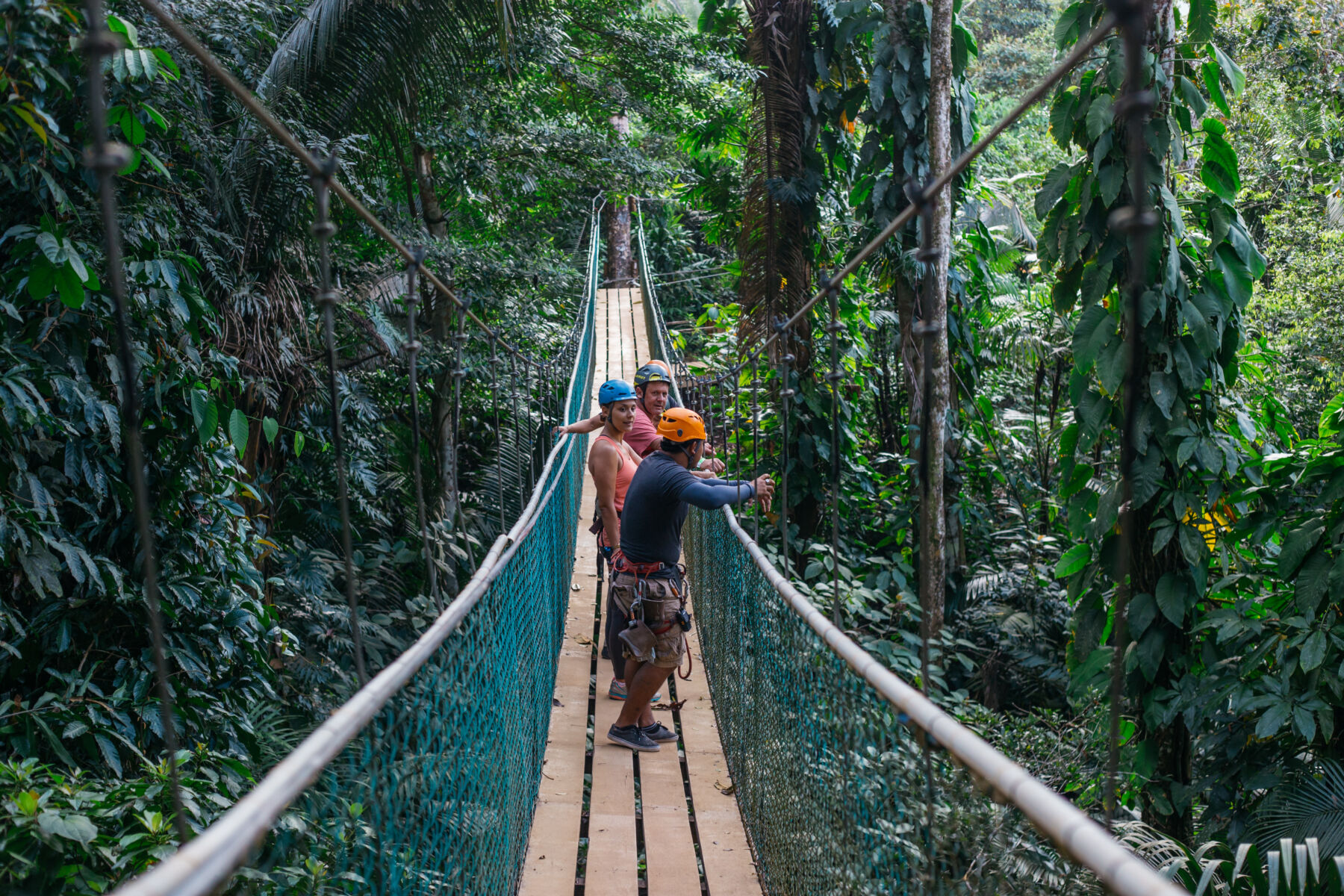 people on bridge in Bocawina Belize