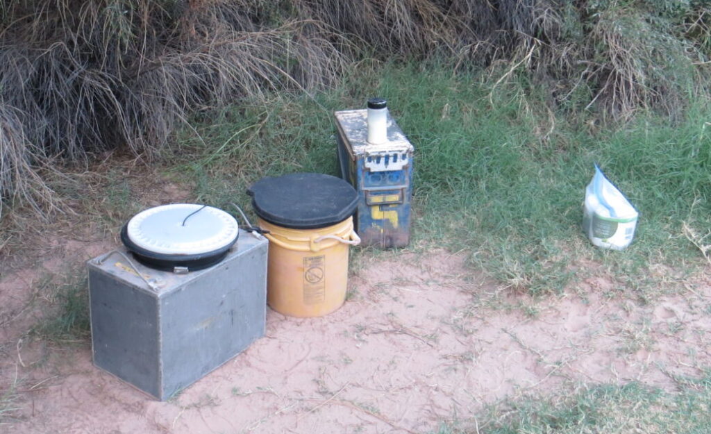 rafting toilet with pee bucket in Grand Canyon