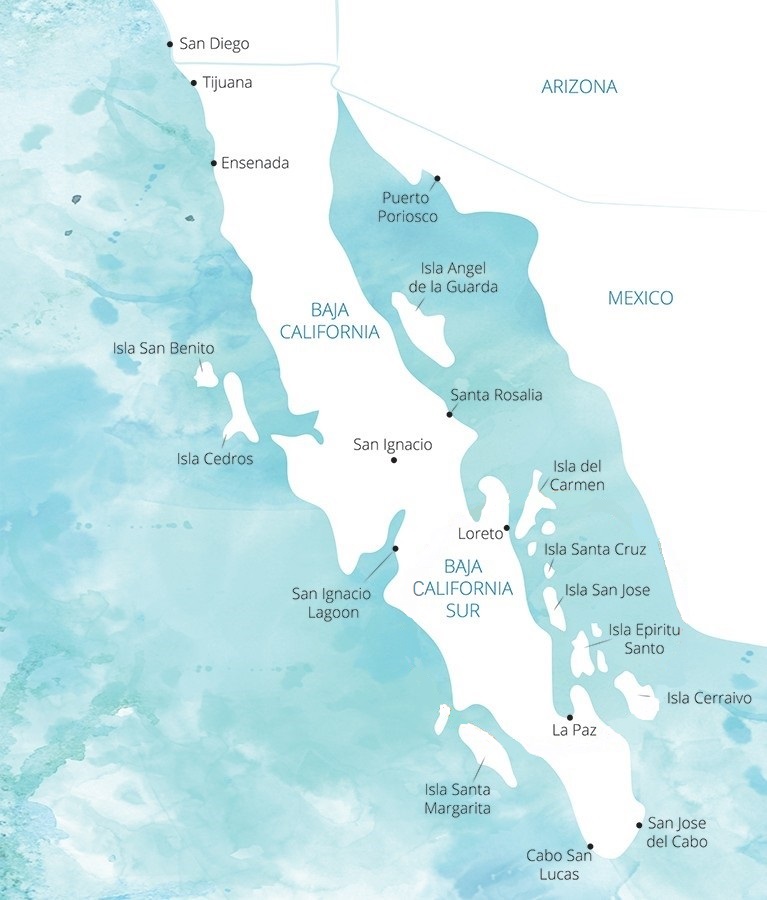 map of baja mexico