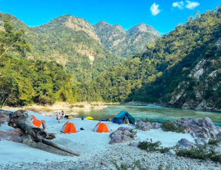 tents along river