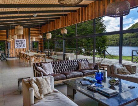 lodging lounge view of the Futaleufu River