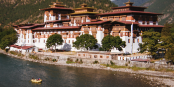 rafters floating past monastery