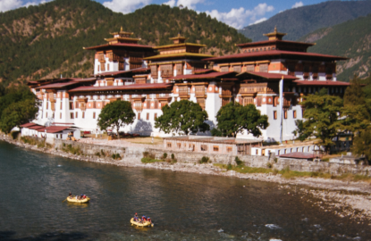 rafters floating past monastery