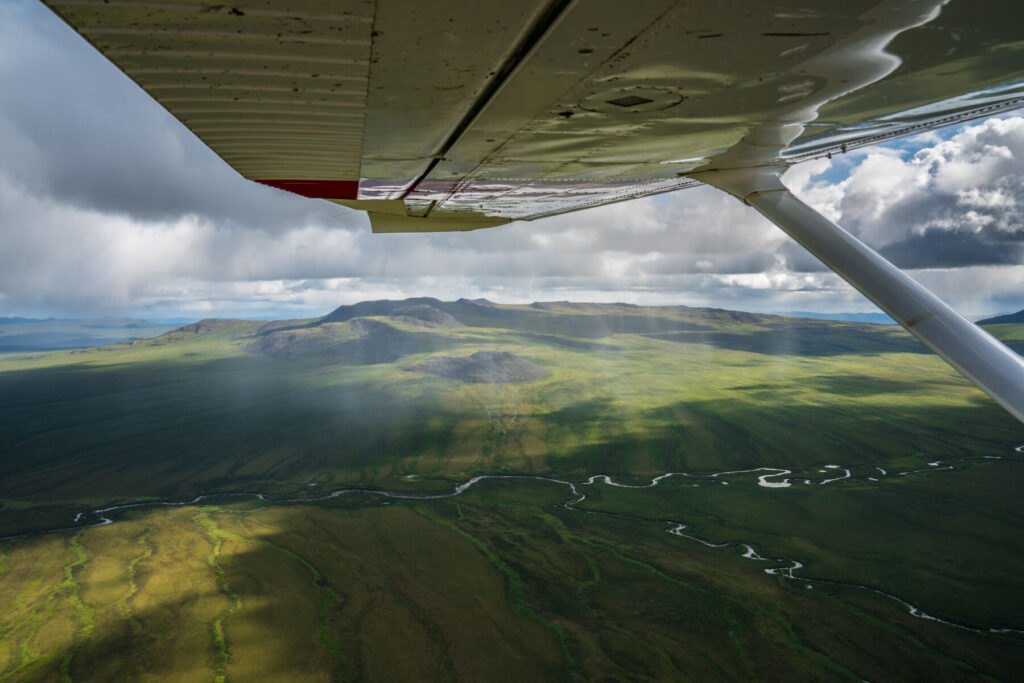 View from plane of ANWR's Sheenjek River